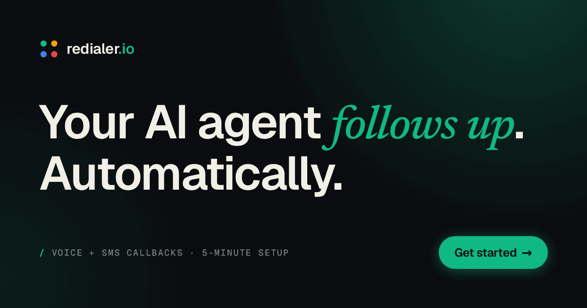 Redialer.io — automated callbacks for AI voice agents